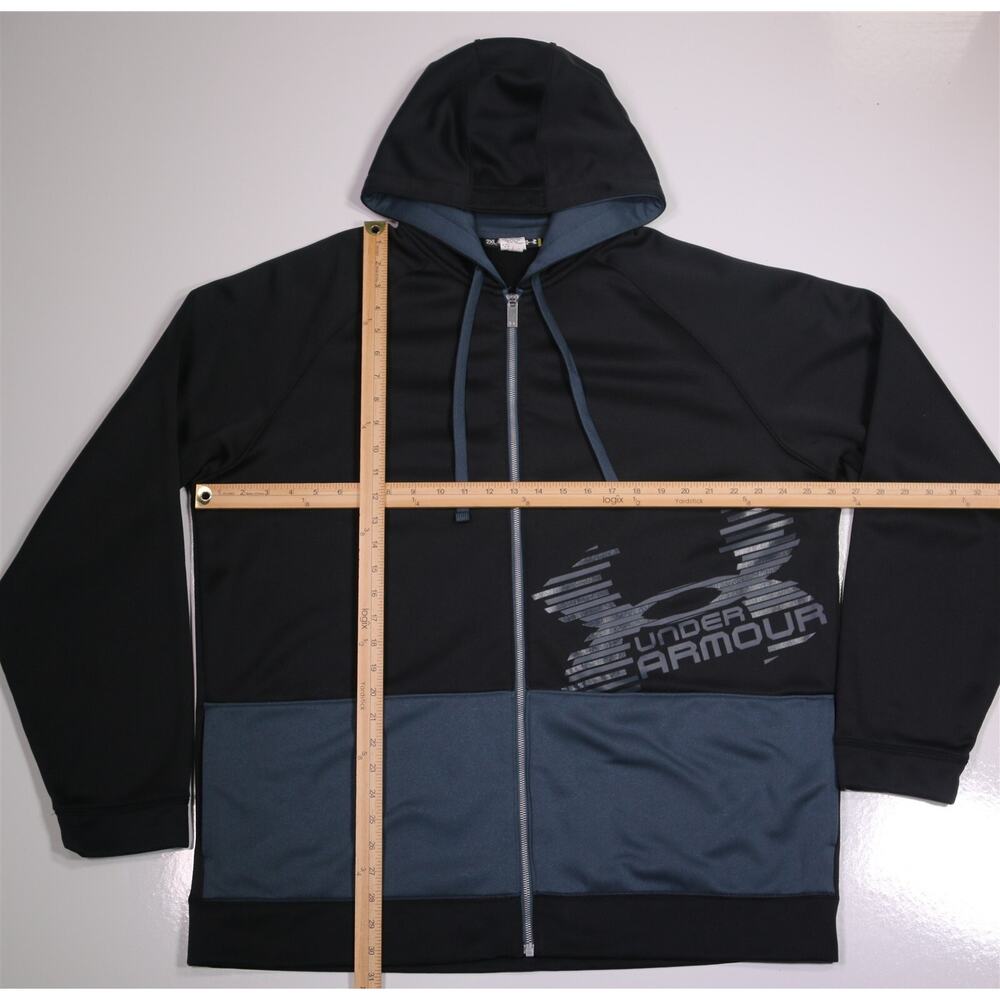 Under Armour Men's Black Full Zip Hoodie Sweater 2XL - Picture 4 of 6